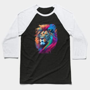 Colorful Lion Art Baseball T-Shirt